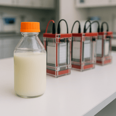 A bottle of blocking solution for western blots